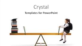  Presentation with seesaw - Audience pleasing slides consisting of schoolgirl-sitting-on-one-side backdrop and a white colored foreground