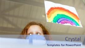  Presentation with school health - Cool new theme with schoolgirl-wearing-face-mask-looking backdrop and a sky blue colored foreground