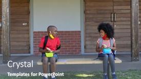  Presentation with school health - PPT layouts consisting of schoolgirl-wearing-face-mask-sitting background and a gray colored foreground