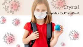  Presentation with molecules - Slide deck featuring schoolgirl-with-drawn-molecules background and a lemonade colored foreground