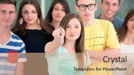  Presentation with friends - PPT theme featuring avinguda diagonal in barcelona city background and a light gray colored foreground