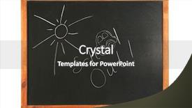  Presentation with end school year - Theme with schools out text on chalkboard background and a dark gray colored foreground