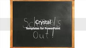  Presentation with schools out - PPT layouts having schools out text on chalkboard background and a dark gray colored foreground