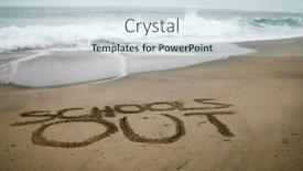  Presentation with schools out - Presentation design having schools-out-words-written background and a sky blue colored foreground