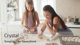  Presentation with old photo - Colorful presentation theme enhanced with schools parents working together - 7 years old school girl backdrop and a  colored foreground