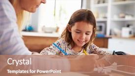  Presentation with co teaching - Presentation design enhanced with schools parents working together - mother teaching her daughter background and a  colored foreground