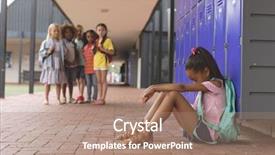  Presentation with alone - Audience pleasing slide deck consisting of schoolyard - side view of a schoolgirl backdrop and a coral colored foreground