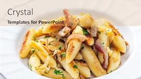  Presentation with onion - PPT theme with schupfnudeln-with-bacon-onion background and a  colored foreground