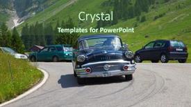  Presentation with buick - Theme having ceratosaurus running across grass plane background and a tawny brown colored foreground