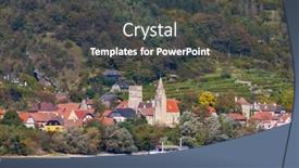  Presentation with river valley - Slide deck having schwallenbach-on-the-danube-river background and a dark gray colored foreground