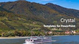  Presentation with danube - Slide set having schwallenbach-on-the-danube-river background and a dark gray colored foreground