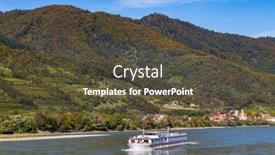  Presentation with danube - PPT theme featuring schwallenbach-on-the-danube-river background and a tawny brown colored foreground