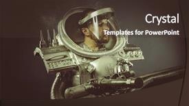  Presentation with plasma - Beautiful PPT layouts featuring sci fi - astronomy spaceman with plasma gun backdrop and a tawny brown colored foreground