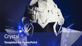  Presentation with led lights - Presentation design consisting of sci fi - cyber robot white suit background and a navy blue colored foreground