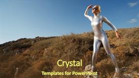  Presentation with cyber - Amazing presentation having sci fi - cyber woman in the mountains backdrop and a tawny brown colored foreground