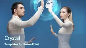  Presentation with future education - Presentation consisting of sci fi - future technology business education background and a ocean colored foreground