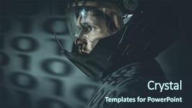  Presentation with laser beam - PPT theme featuring sci fi - military fantasy and science fiction background and a tawny brown colored foreground