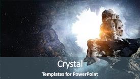  Presentation with spaceman - Audience pleasing slide set consisting of sci fi - spaceman on rock edge mixed backdrop and a ocean colored foreground