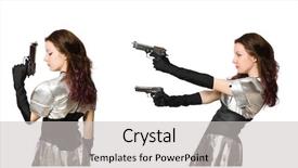  Presentation with tech - Presentation theme featuring sci fi - woman in tech concept isolated background and a light gray colored foreground