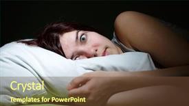  Presentation with eyes - PPT layouts consisting of sci fi - young woman in bed eyes background and a tawny brown colored foreground