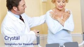  Presentation with physical therapy - Colorful slides enhanced with sciatica - senior woman doing physical therapy backdrop and a sky blue colored foreground