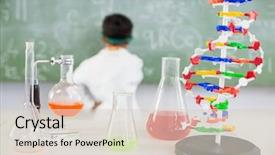  Presentation with chemicals - Slide set consisting of science - chemicals beaker and flask n background and a lemonade colored foreground