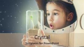  Presentation with case - Beautiful slides featuring science - child is dressed backdrop and a coral colored foreground