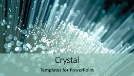  Presentation with fiber - Beautiful PPT theme featuring science - fiber optics close-up modern computer backdrop and a mint green colored foreground