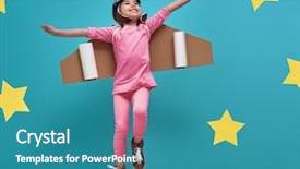  Presentation with blue stars - PPT layouts enhanced with science - little child girl background and a teal colored foreground