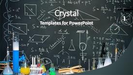  Presentation with flasks - Presentation theme consisting of science - scientific laboratory background chemical equipment background and a dark gray colored foreground