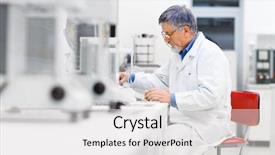  Presentation with scientific research - PPT layouts having science - senior male researcher carrying background and a white colored foreground