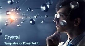  Presentation with wireless - Beautiful theme featuring science - wireless interaction and connection mixed backdrop and a ocean colored foreground