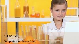  Presentation with juice - PPT layouts enhanced with science 10 - girl analyzing juice background and a  colored foreground