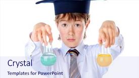  Presentation with academic - Beautiful PPT theme featuring science 10 - smart student boy in white backdrop and a  colored foreground