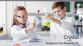  Presentation with children education - Audience pleasing PPT theme consisting of science and children concept - kids backdrop and a light gray colored foreground