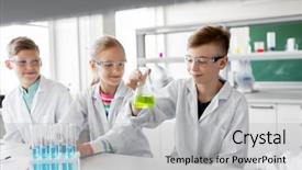  Presentation with children education - Slide set with science and children concept - kids background and a light gray colored foreground