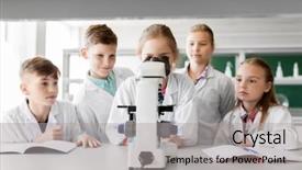  Presentation with children education - Presentation theme consisting of science and children concept - kids background and a light gray colored foreground