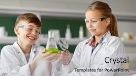  Presentation with children education - Audience pleasing presentation theme consisting of science and children concept - kids backdrop and a light gray colored foreground