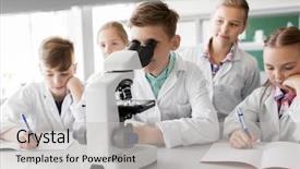 Presentation with children-education - Presentation theme enhanced with science and children concept - kids background and a light gray colored foreground