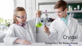  Presentation with stem - Amazing PPT theme having science and children concept - kids backdrop and a light gray colored foreground