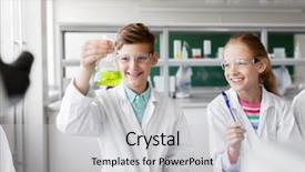  Presentation with education children technology science - Cool new presentation theme with science and children concept - kids backdrop and a light gray colored foreground