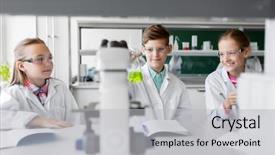  Presentation with children education - Colorful presentation design enhanced with science and children concept - kids backdrop and a light gray colored foreground