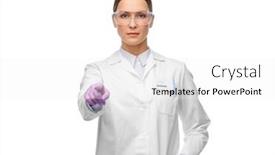  Presentation with lab coat - Slide deck consisting of science-and-profession-concept-female background and a white colored foreground
