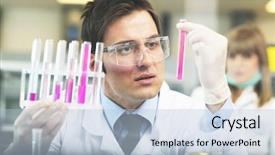  Presentation with biology - Slide set consisting of science and research biology chemistry background and a light blue colored foreground