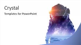  Presentation with spaceman - Audience pleasing PPT theme consisting of science atmosphere - spaceman on white mixed media backdrop and a white colored foreground
