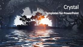  Presentation with world - Cool new theme with science atmosphere - there is another world backdrop and a tawny brown colored foreground