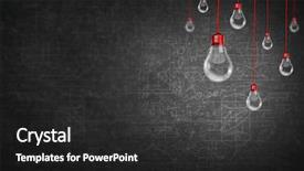  Presentation with light hanging - Amazing presentation theme having science background - many glass light bulbs hanging backdrop and a dark gray colored foreground