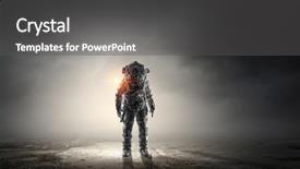  Presentation with space suit - Amazing presentation theme having science background - space suit design mixed media backdrop and a  colored foreground