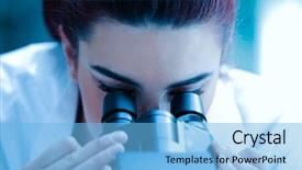  Presentation with biology - Audience pleasing slide set consisting of science biology - young scientist looking backdrop and a light blue colored foreground