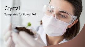  Presentation with plant biology - Presentation theme having science biology ecology research background and a light gray colored foreground